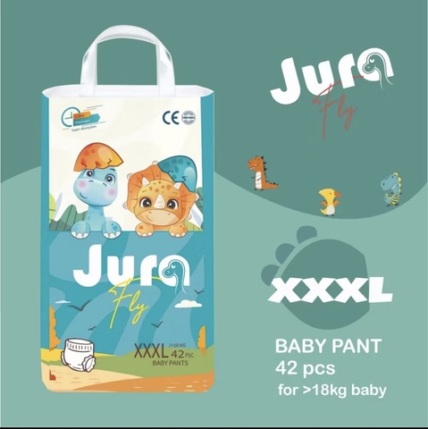 Bỉm Quần Jura Fly Size 3XL - 42 Miếng | Dành Cho Bé Trên 18kg