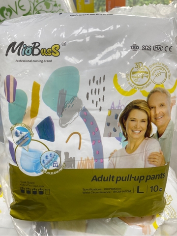 Bỉm quần Miobuss dành cho người già ( 1gói 10 miếng) ML-XL mềm mại siêu thấm hút