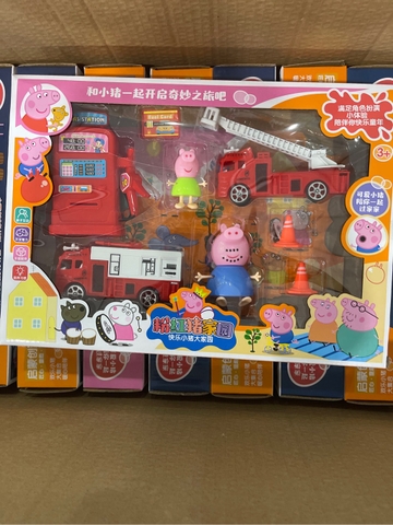 ĐỒ CHƠI PEPA PIG - BỘ XE CỨU HỎA VÀ NHÂN VẬT HOẠT HÌNH NGỘ NGHĨNH
