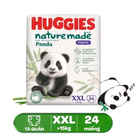 Tã quần Huggies Platinum nature made siêu cao cấp size XXL 26 miếng (Trên 15 kg)