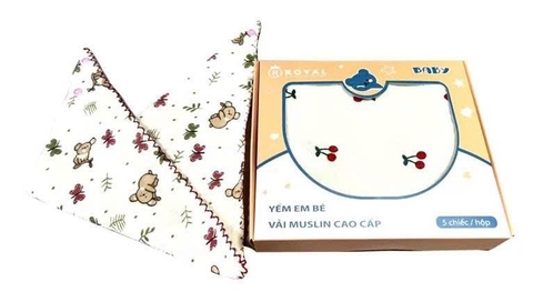 Yếm tam giác vài Muslin cao cấp Royal