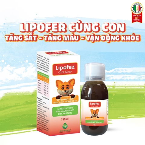 Lipofez Oral Syrup - Bổ sung sắt sinh học thế hệ mới cho bé