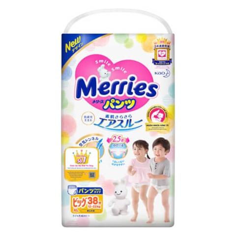 Bỉm tã quần Merries size XL 38 miếng (12-22kg)