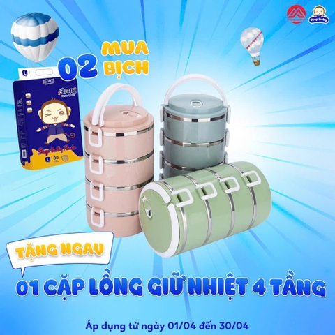 CẶP LỒNG GIỮ NHIỆT 4 TẦNG SIÊU XỊN!
