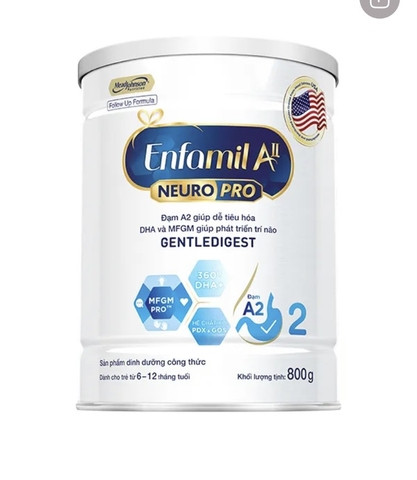 Sữa Enfamil A2 NeuroPro số 2 800g (Follow Up Formula, 6 - 12 tháng tuổi)