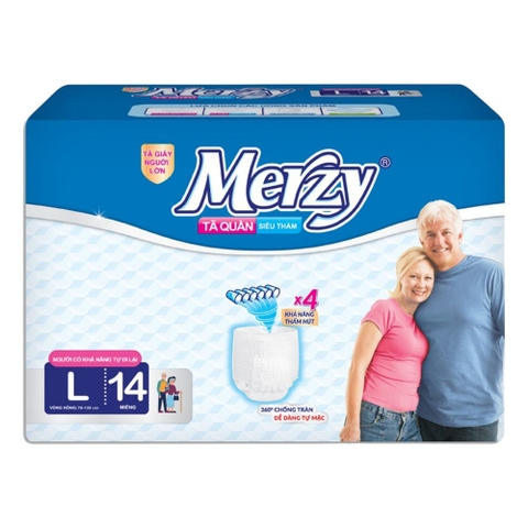 bỉm Merzy quần L 14 miếng