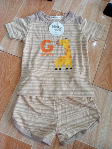Bộ cộc kẻ Minky Mom