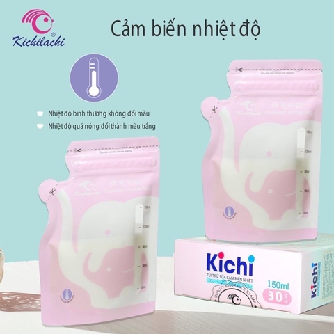 Túi trữ sữa báo nhiệt Kichi 150ml