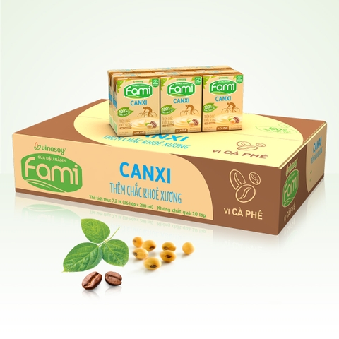 Sữa đậu nành Fami Canxi vị Cà Phê 200ml (>4 tuổi)