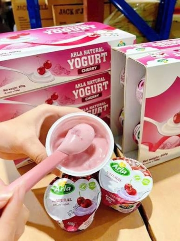Sữa Chua Nguội Arla Natural Yogurt 12M+ (100g x 6) vị Cherry