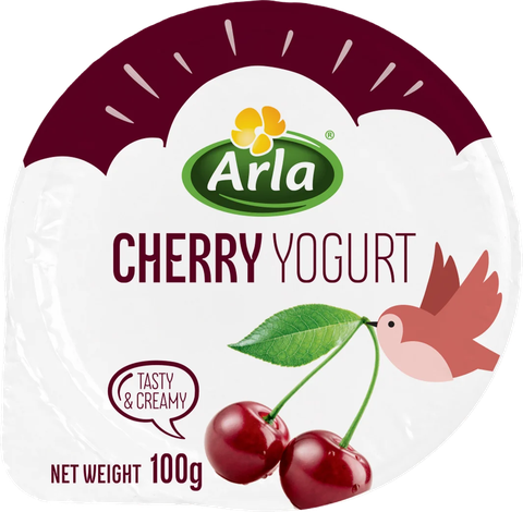 Sữa Chua Nguội Arla Natural Yogurt 12M+ (100g x 6) vị Cherry