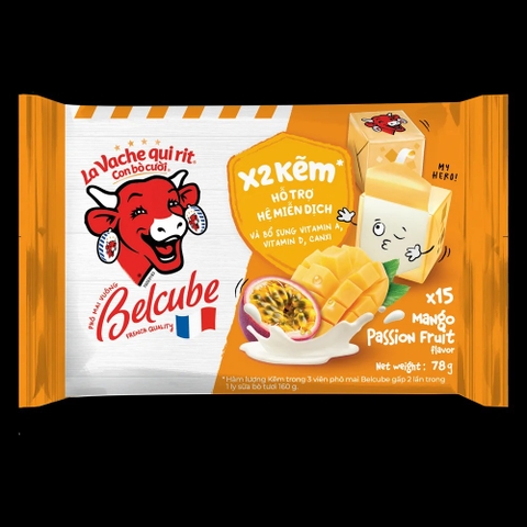 Phô mai BelCube hương xoài chanh dây 78g