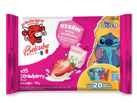 Phô mai Belcube dâu 15v