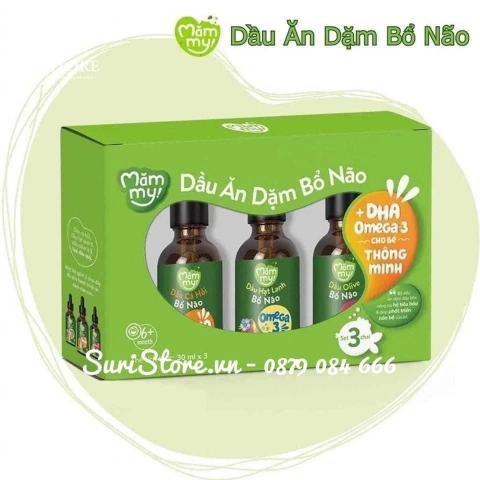 Set 3 dầu ăn dặm bổ não cho bé