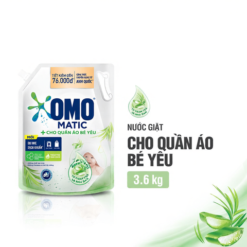 Túi nước giặt Omo dịu nhẹ 3,6kg