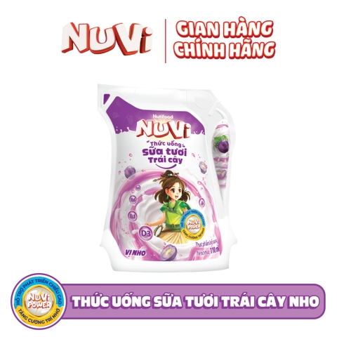 Sữa Tươi Trái Cây NuVi Vị Nho Thạch 110ml