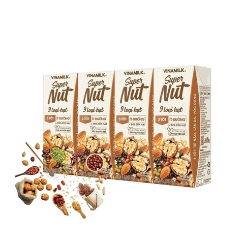 Sữa 9 loại hạt Vinamilk Super Nut 4*180 ML (>4 tuổi)