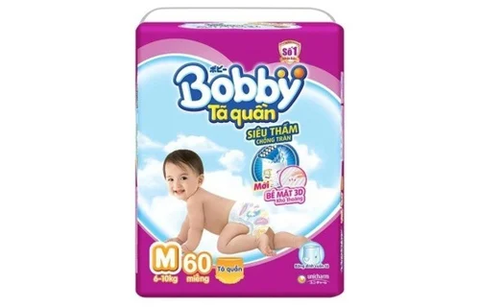 Bỉm - Tã quần Bobby size M 60-62 miếng (cho bé 6 - 10kg)