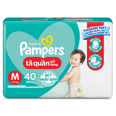 Tã quần Pampers size M 40 miếng (7 - 12 kg) (Tem)