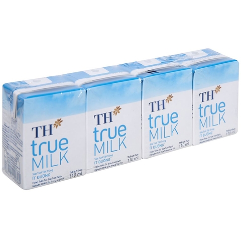 Sữa tươi tiệt trùng ít đường TH true MILK 110ml (>1 tuổi)
