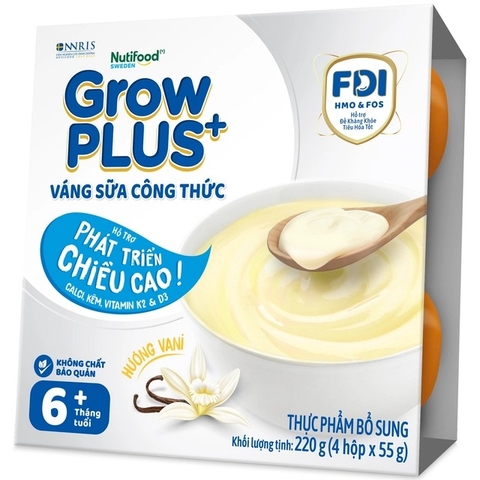 Váng sữa Nutifood GrowPLUS vị vani 4x55g