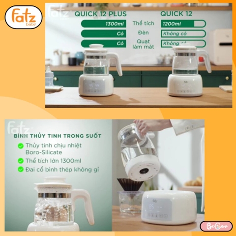 Máy đun và hâm nước pha sữa điện tử FATZ BABY Quick 12 Plus tích hợp chức năng hâm sữa
