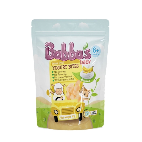 Sữa chua sấy lạnh Babba’s vị Chuối dành cho bé từ 6M 16g