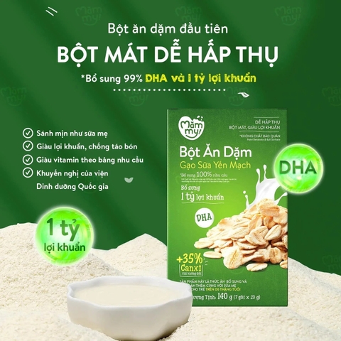 Bột Ăn Dặm Mămmy Gạo Sữa Yến Mạch 140g