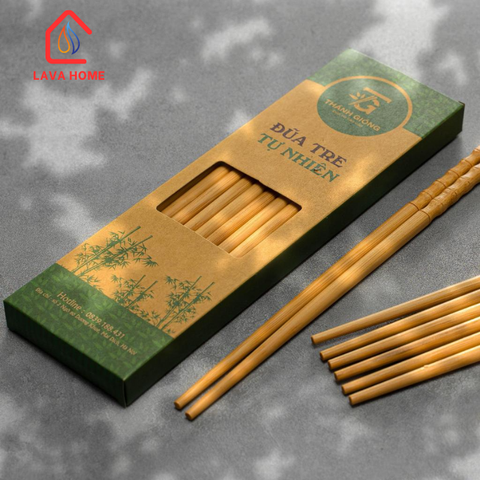Đũa Tre Tự Nhiên Đốt Trúc - Hộp 10 Đôi
