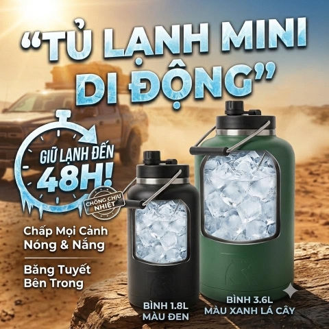 Bình Giữ Nhiệt RTIC Insulated Jug (1.8L) - Hàng Mỹ- Giữ Lạnh 24H