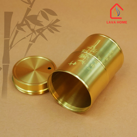 Hộp Đựng Tăm Đồng Thau Hình Trúc Cao Cấp