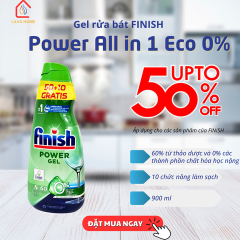 GEL rửa bát Finish Eco 900ml