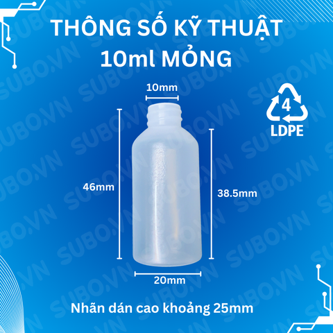 Ống nhựa hút mụn 10ml mỏng dùng cho da nhạy cảm hút nhẹ