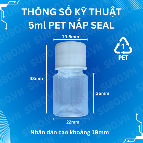 Chai Nhựa 5ml PET Nắp Seal