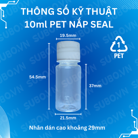 Chai Nhựa 10ml PET Nắp Seal