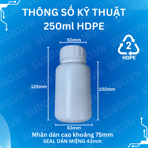 Hũ Nhựa 250ml HDPE