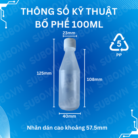 Lọ Đựng Siro Ho 100ml Nhựa PP