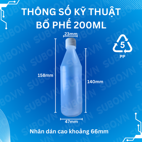 Lọ Đựng Siro Ho 200ml Nhựa PP