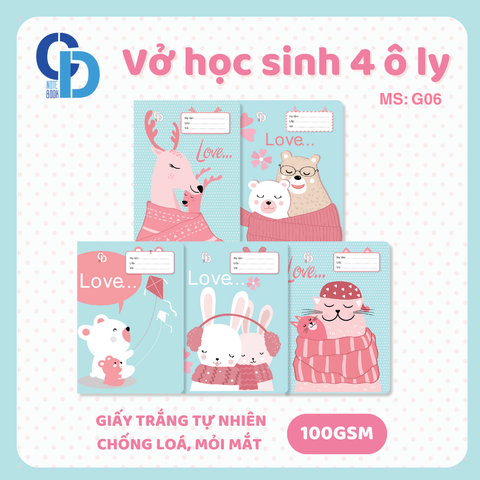 G06 - Vở Family Xanh 4 ô ly 48tr, ĐL 100gsm