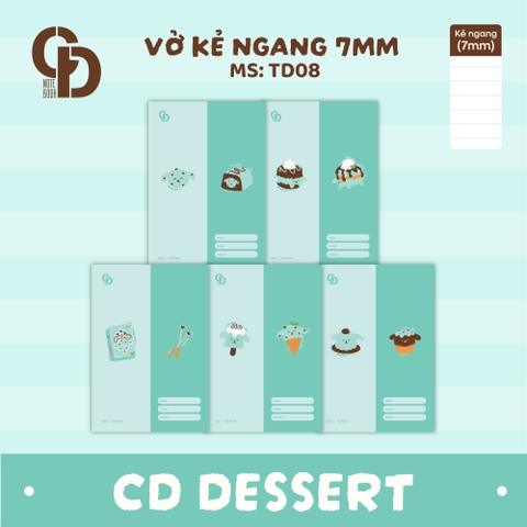 TD08 - Vở kẻ ngang Dessert, Xanh Mint 120tr, ĐL: 70