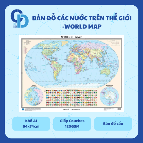 Bản đồ các nước trên thế giới - Khổ A1, Giấy Couches