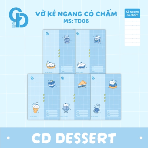TD06 - Vở kẻ ngang chấm Dessert, Xanh dương, 80tr, ĐL: 70