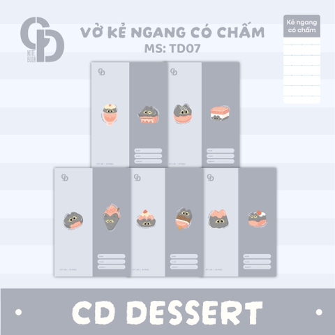 TD07 - Vở kẻ ngang chấm Dessert, Xám, 80tr, ĐL: 70