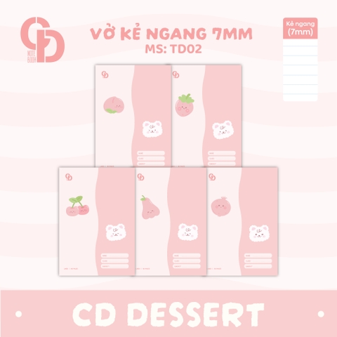 TD02 - Vở kẻ ngang Dessert, Hồng 80tr, ĐL: 70