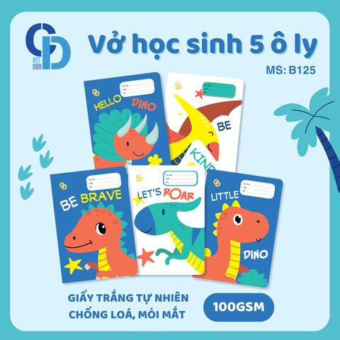 B125 - Dinosaur Xanh Cam 5 ô ly 48tr, ĐL 100gsm