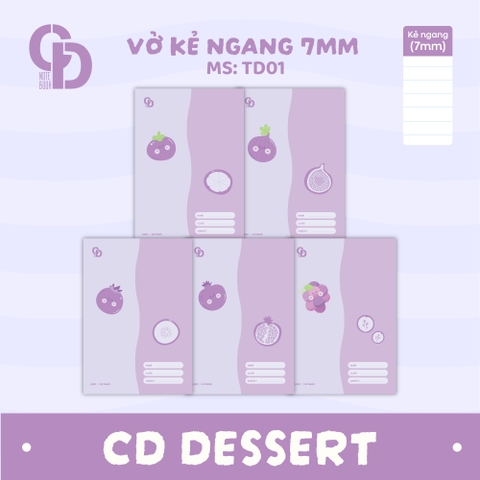 TD01 - Vở kẻ ngang Dessert, Tím, 80tr, ĐL: 70