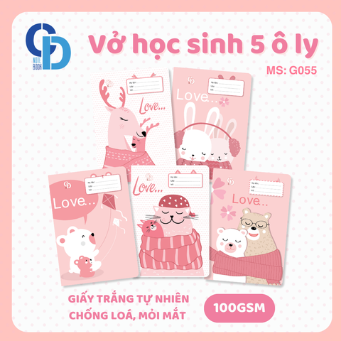 G055 - Family Hồng 5 ô ly 48tr, ĐL 100gsm