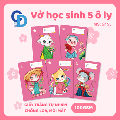 G155 - 12 CG Hồng 5 ô ly 48tr, ĐL 100gsm