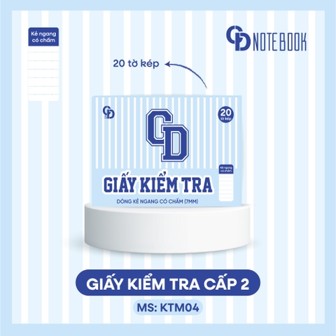 KTM04 - Giấy kiểm tra kẻ ngang có chấm Sport, 20 tờ kép, ĐL: 70