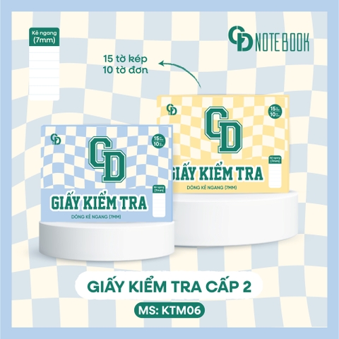 KTM06 - Giấy kiểm tra kẻ ngang Sport, 15 tờ kép - 10 tờ đơn, ĐL: 70